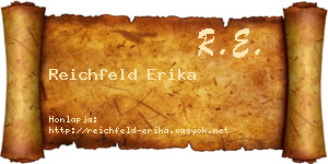 Reichfeld Erika névjegykártya